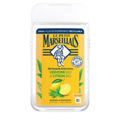 Le Petit Marseillais Gel Douche Extra Doux Verveine BIO & Citron BIO, 250ml