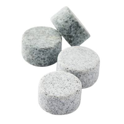 Point virgule Set de 4 pierres à whisky rondes en granit, 4 pièces