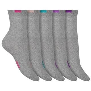 Dim Chaussettes femme coton mélangé Gris Clair, TU 5 paires