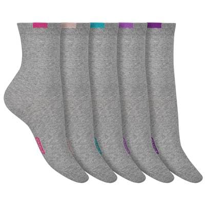 Dim Chaussettes femme coton mélangé Gris Clair, TU 5 paires