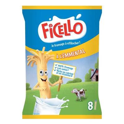 Ficello Fromage à Effilocher Emmental, 8 portions - 168g