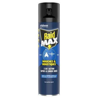 Raid Max Spray insecticide moustiques et mouches, 400ml