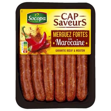 Socopa 6 Merguez fortes à la Marocaine 6x55g, 330g