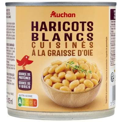 Auchan Haricots blancs cuisinés à la graisse d'Oie, 265g