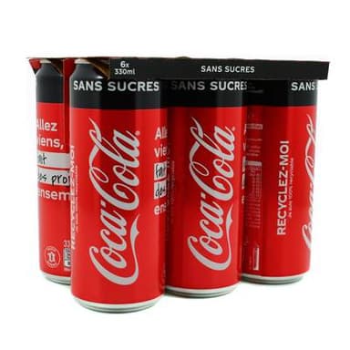Coca-Cola Sans sucres, 6x33cl