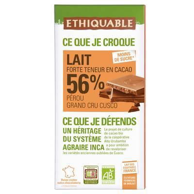 3760278863970 - Ethiquable - Commerce Equitable - Chocolat au Lait 56% du Pérou Bio