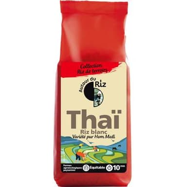Autour Du Riz Riz Thaï bio blanc garanti sans gluten, 10 min, 500g