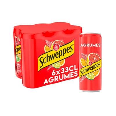 Schweppes Boisson gazeuse saveur agrumes, 6x33cl
