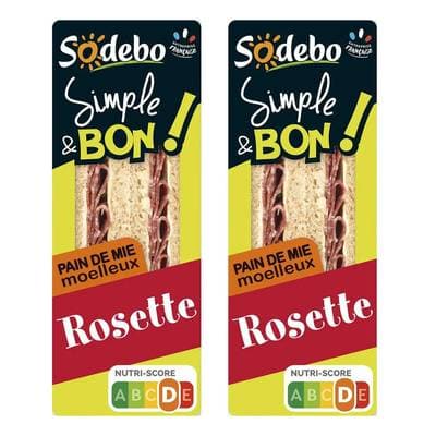 Sodebo Sandwich Triangle Rosette, Lot de 2x125g