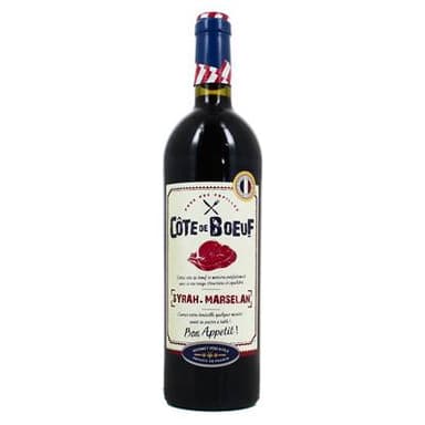 Vin de pays d'Oc rouge IGP Côte de Boeuf cépage Syrah - Marselan, 75cl