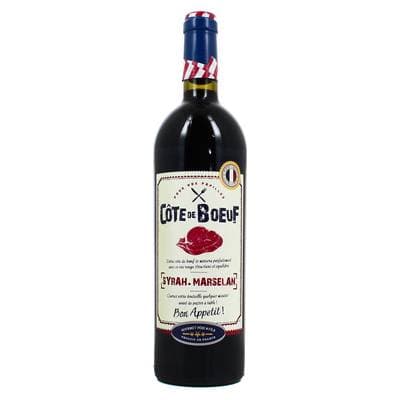 Vin de pays d'Oc rouge IGP Côte de Boeuf cépage Syrah - Marselan, 75cl