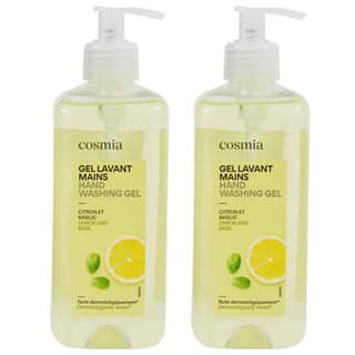 COSMIA Gel lavant mains citron et basilic, Lot de 2x500ml