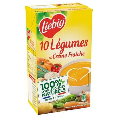 Liebig Soupe Velouté 10 Légumes et Crème Fraîche, 1L