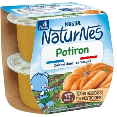 Nestlé - Naturnes Potiron Bol Bébé Dès 4 mois, 2x130g