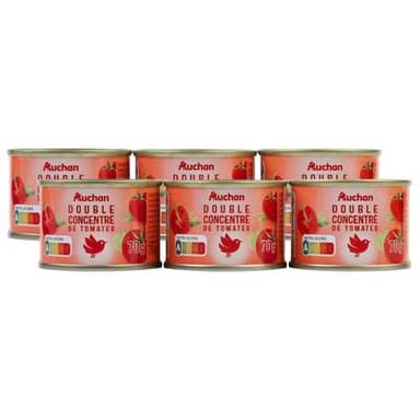 Auchan Double concentré de tomates, Lot de 2 - 3x70g