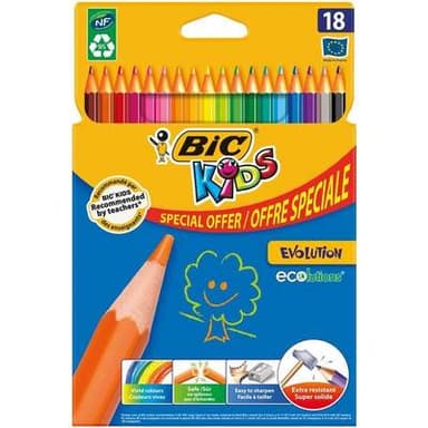 Bic Crayons de couleur Kids evolution Ecolution, 18  crayons