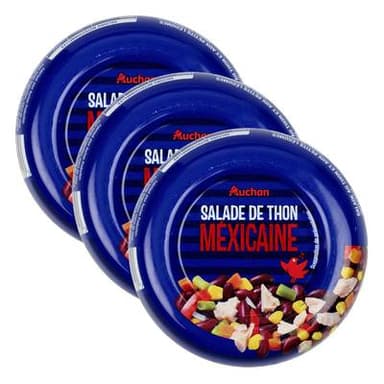 Auchan Salade mexicaine au thon, Lot de 3x250g