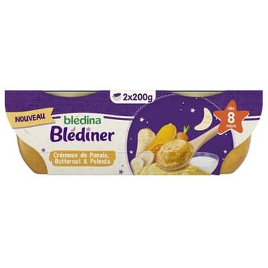 Blédina Crémeux de Panais, Butternut et Polenta Coupelle Bébé Dès 8 mois, 2x200g