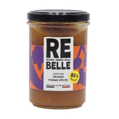Confiture Re-Belle Confiture Orange Pomme aux épices, 230g