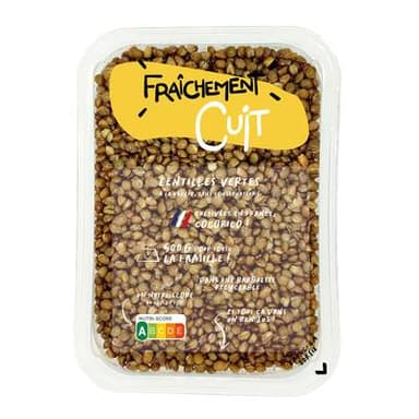 Fraîchement Cuit Lentilles Vertes, 500g