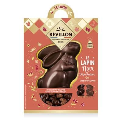 Revillon Moulage Chocolat Noir Lapin et ses Petits Lapins, 250g