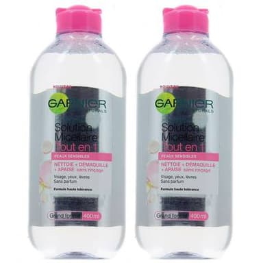 Garnier Démaquillant Tout En 1 Peaux Sensibles, Lot de 2x400ml