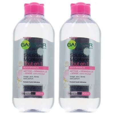 Garnier Démaquillant Tout En 1 Peaux Sensibles, Lot de 2x400ml