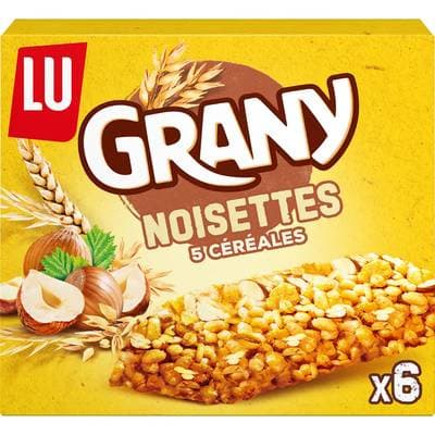 Grany Barres Noisette et 5 Céréales, 6 barres