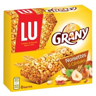 Grany Barres Céréales et Noisette, 6 barres