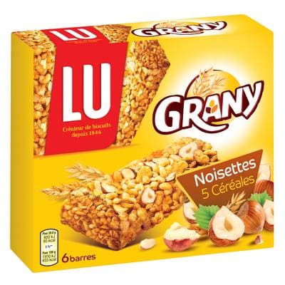 Grany Barres Céréales et Noisette, 6 barres