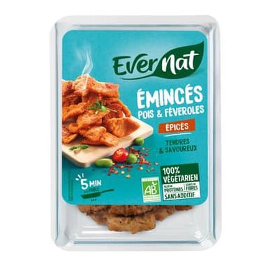 Evernat Emincé Végétal Epicé Bio, 200g