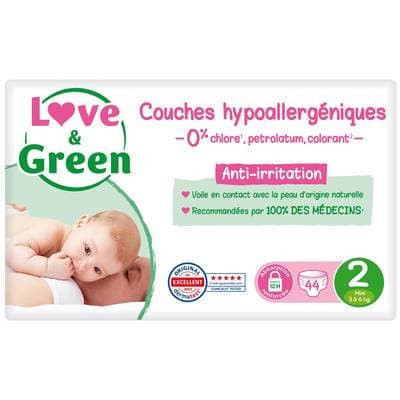 Love & Green Couches écologiques T2 3 - 6 kg, 44 couches
