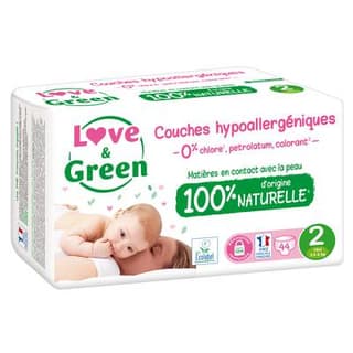Love & Green Couches écologiques T2 3 - 6 kg, 44 couches