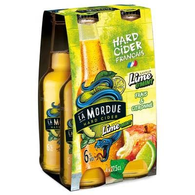 La Mordue Hard cider aromatisée citron menthe 6°, 4x27,5cl