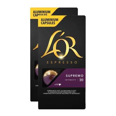L'or Espresso Café Supremo N°10, Lot de 2x10 capsules