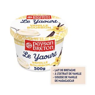 Paysan Breton Yaourt Vanille Bourbon, 500g