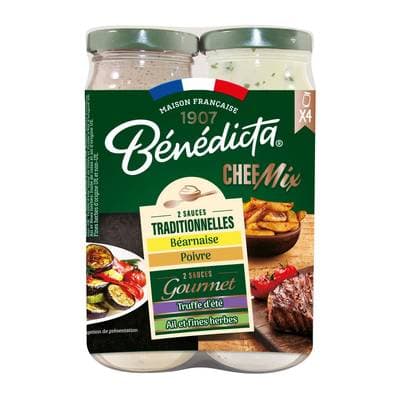 Bénédicta Sauce Chef Mix - Sauce Béarnaise, poivre, Truffes, ail et fines herbes, 320g