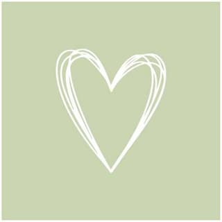 Paperproducts Design Serviette en papier Pure Heart Vert, 20 serviettes de 33x33 cm