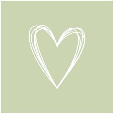 Paperproducts Design Serviette en papier Pure Heart Vert, 20 serviettes de 33x33 cm