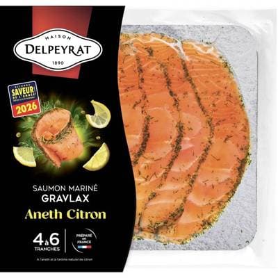 Delpeyrat Saumon Mariné Gravlax Aneth et Citron, 100g