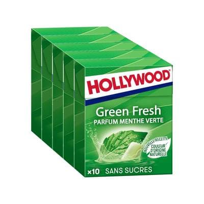 Hollywood Chewing gum Greenfresh Menthe Fraiche, 5x14g