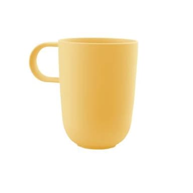 Point virgule Tasse à poignée en PLA jaune 450ml, 1 pièce