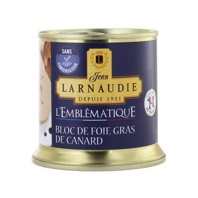 Larnaudie Bloc de Foie Gras de Canard l'Emblématique en conserve 4/5 parts, 190g