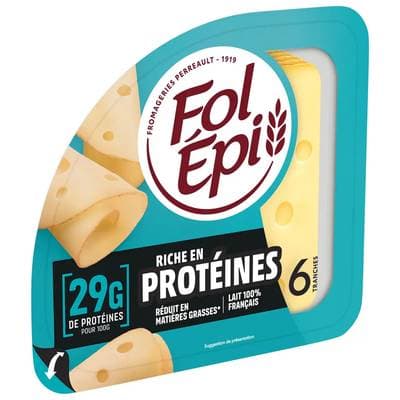 Fol Epi Fromage en tranches riche en protéines, 6 tranches - 130g