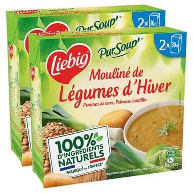Liebig Soupe Mouliné de Légumes d'Hiver- Pommes de terre, Poireaux, Lentilles, Lot de 2 - 2x30cl