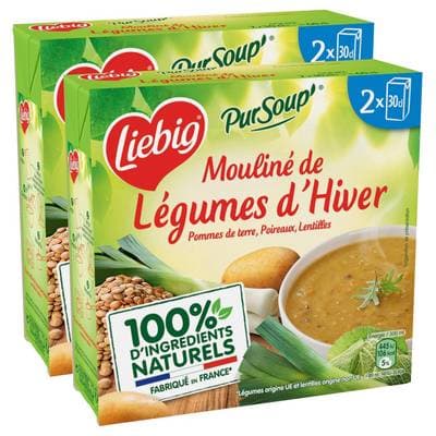 Liebig Soupe Mouliné de Légumes d'Hiver- Pommes de terre, Poireaux, Lentilles, Lot de 2 - 2x30cl