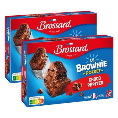Brossard Mini Brownies Pépites de Chocolat, Lot de 2x240g