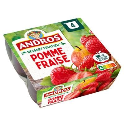Andros Compote Pomme Fraise, 4x100g