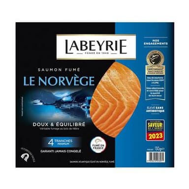 Labeyrie Saumon Fumé Le Norvège, 4 tranches - 130g