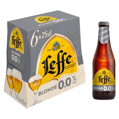 Leffe Bière Blonde 0% d'alcool, 6x25cl